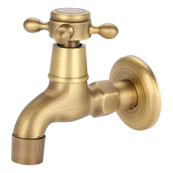 Grifo Agua Laton Macizo Vintage Montado Pared Cinta Fria Etc