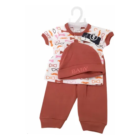 Conjunto Bebé 3 Piezas Talla 0 A 3 Meses 100% Algodón.