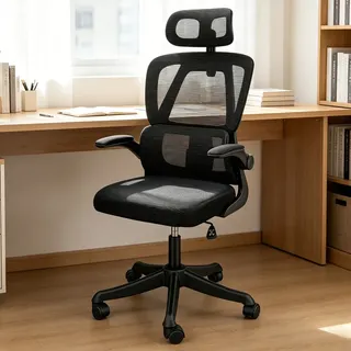Cadeira Ergonômica de Escritório Giratória para Home Office com Apoio Lombar e d