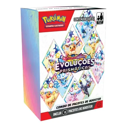 Combo 18 Booster Evoluções Prismáticas Pokémon 8.5 Tcg Copag Evoluções Prismáticas Português