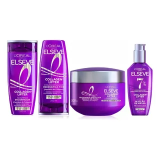 Kit Elseve Collagen Lifter Sh 200ml+cond+másc+sérum Leave-in