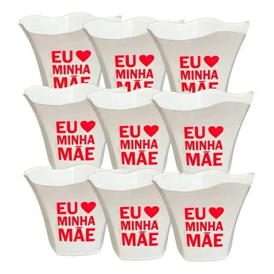 Kit 200 Vaso Plástico Cachepot Dia Das Mães Promoção Atacado