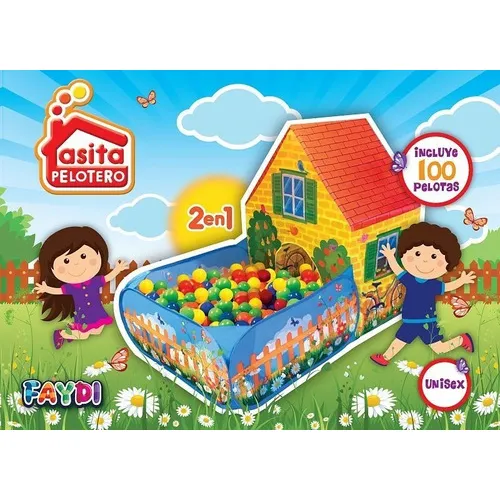 Casita Pelotero Jardin 2 En 1 Incluye 100 Pelotas Faydi