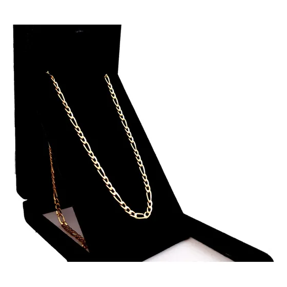 Corrente Cordão Figaro 3x1 Ouro 18k 70 Cm Estilo Masculino