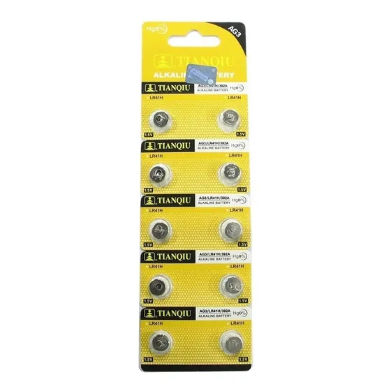 Pila Bateria Ag3 / Lr41h /392a Blister De 10 Unidades
