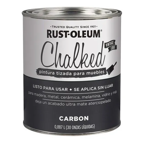 Pintura Tizada Ultra Mate Chalked Al Agua 0,887 L Rust Oleum Color Gris Carbón