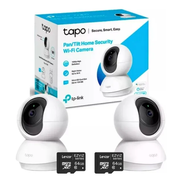 Combo Cámaras Tp-link Tapo C200 2u + 2 Micro Sd 64gb
