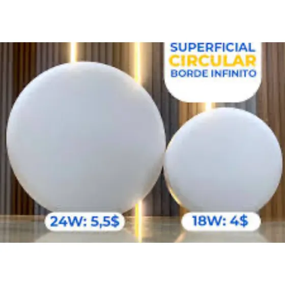 Lampara Led 24w 36w 48 W Superficial Redonda Borde Infinito
