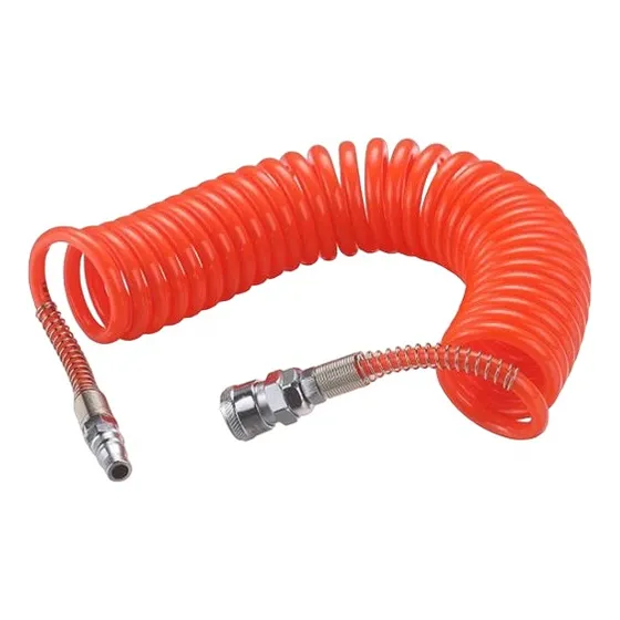 Manguera Espiral Para Compresor De Aire 9mts Con Acoples Color Naranja