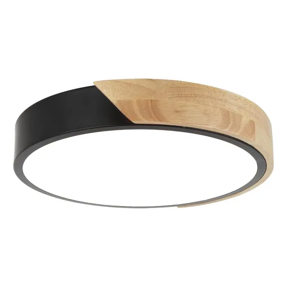 Plafon Led 30cm Metal Y Madera Varios Colores Luminaria Ev ©
