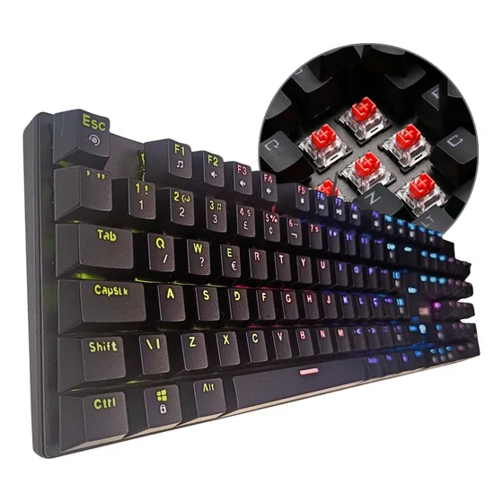 Teclado Mecanico Gamer 20 Modos Rgb Switch Red Ultra Silent