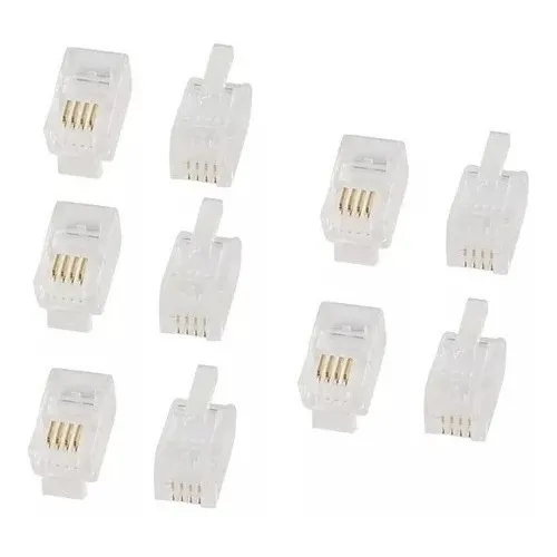 Conector Rj11 Telefonico Cat3 4 Hilo Telefono 100 Conectores