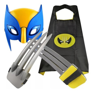 Wolverine Vestir Capa Máscara, Garras Lobo Cosplay 2024 Wolverine Vestir Capa Máscara, Garras Lobo Cosplay 2024