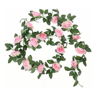 5 Pcs Guia Enredadera Con Rosas Artificial Decoración Flores 5 Pcs Guia Enredadera Con Rosas Artificial Decoración Flores