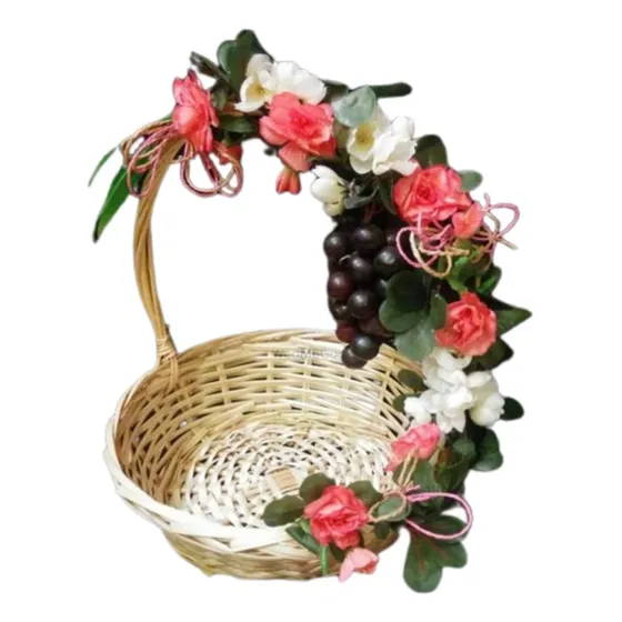 4 Canastas Decorativas Hechas De Carrizo, Con Envío Gratis. 