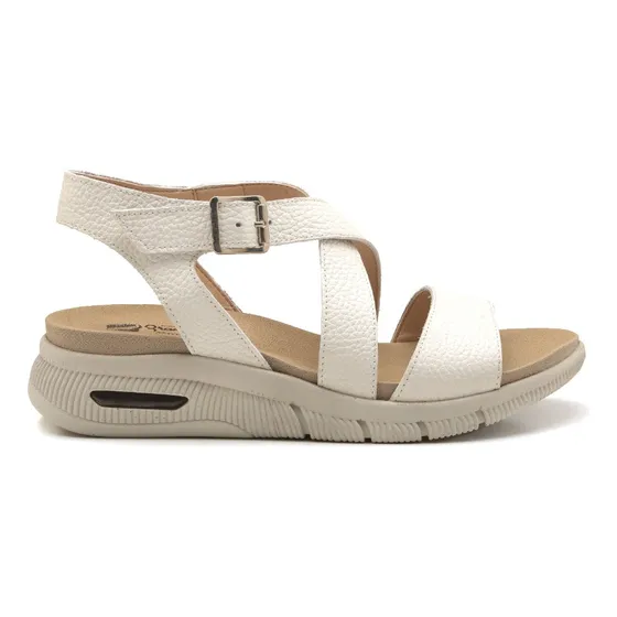 Sandalia Cuero Blanco 2446 Mujer Gravagna