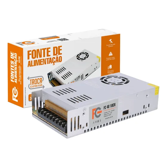 Fonte Estabilizada 48v 10a Cftv Cameras Som Automotivo Led