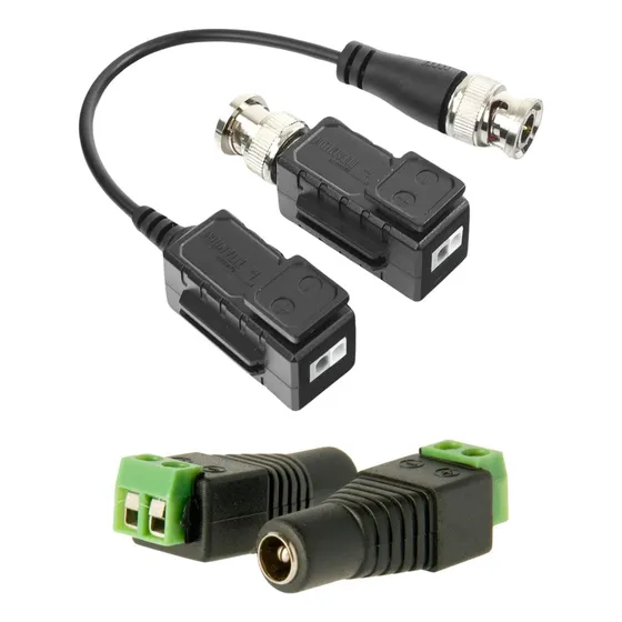 Kit 4 Juegos De Video Baluns + Conectores De Corriente
