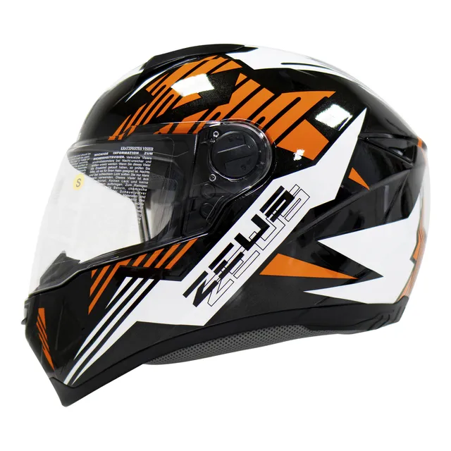 Casco Integral Moto Zeus 811 Al28 Negro Naranja Top Gun Um