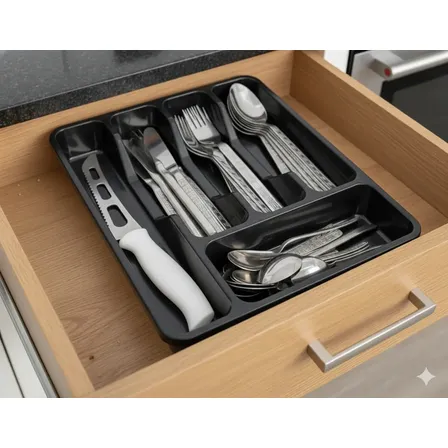 Porta Talheres Com Tampa Organizador De Gaveta Cozinha