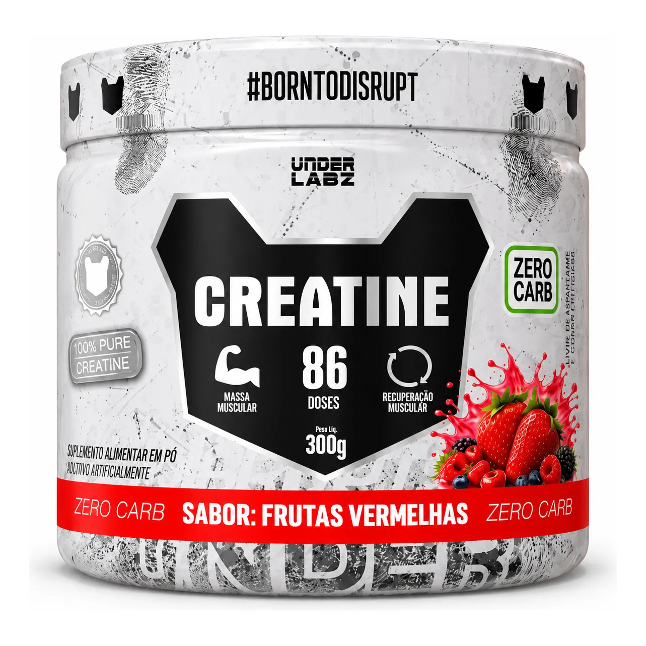 Creatina Zero Carb De Frutas Vermelhas Under Labz, 300g Frutas Vermelhas