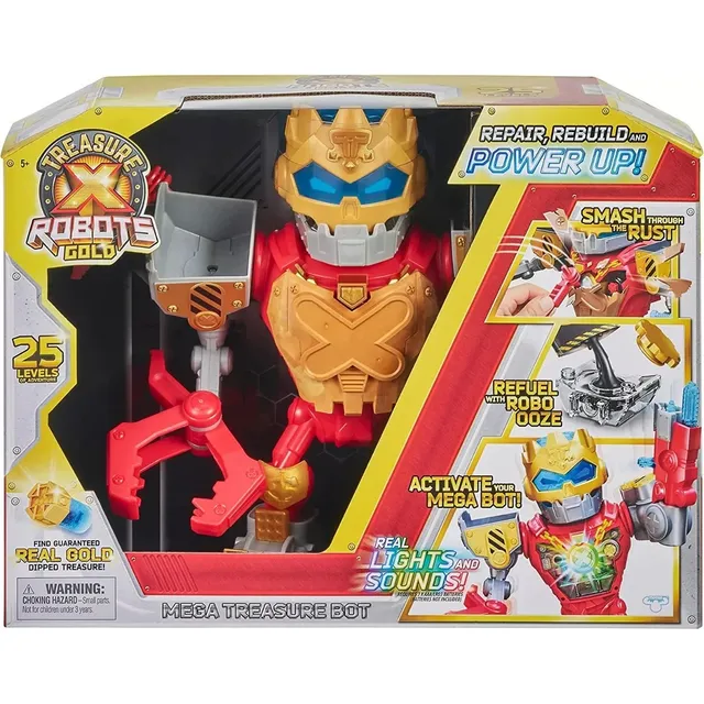 Treasure X Robots Gold Mega Bot C/ Luces Y Sonidos *sk Color Rojo