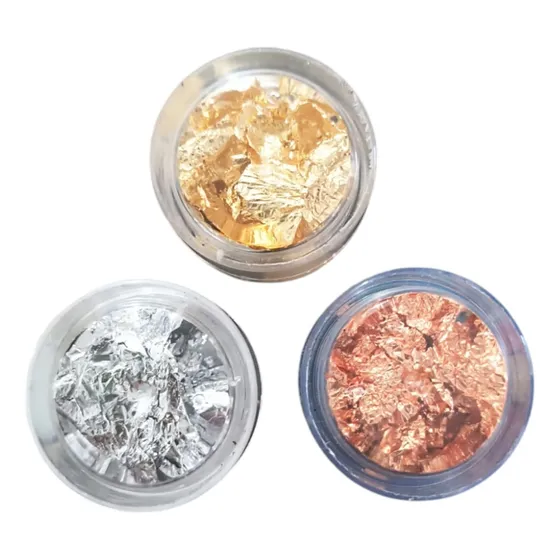 3 Frascos De  Pan De Oro - Papel Oro Para Nail Art