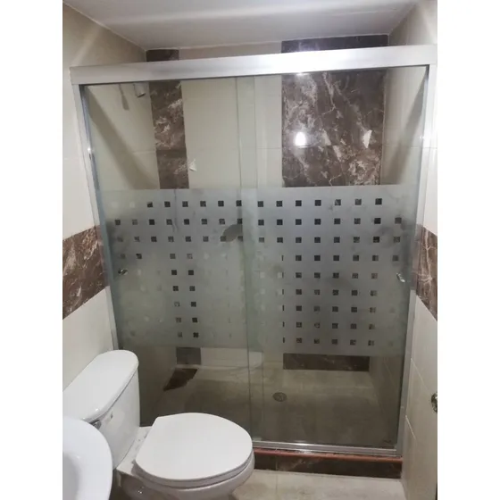 Puerta De Baño En Vidrio De Seguridad Corrediza 