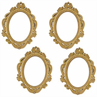 4 Marcos Ovalados Vintage De Mdf 20 X 15 Cm (paquete) 4 Marcos Ovalados Vintage De Mdf 20 X 15 Cm (paquete)