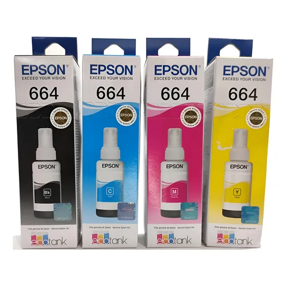 Tinta Original Epson L120 L1300 L395 664 T644 L396 L355 Kit