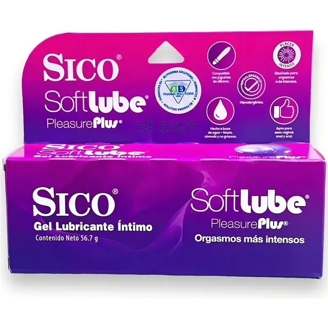 Lubricante Íntimo En Gel Sico Softlube Pleasure Plus 56.7g
