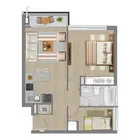 2 dormitorios  |  1 baño