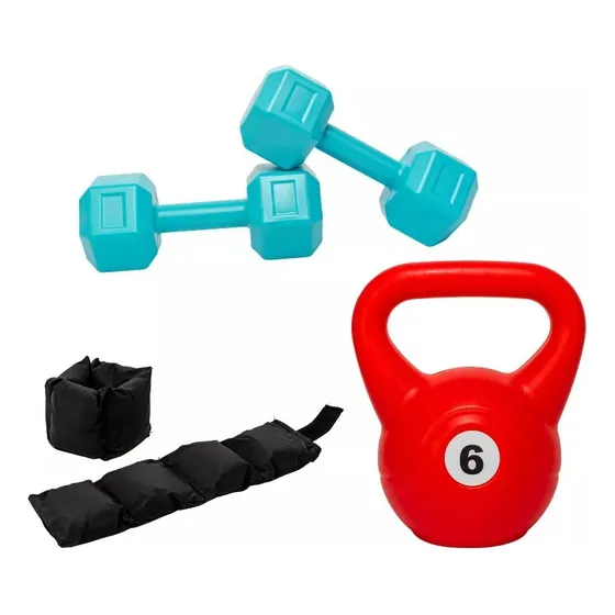 Kit De Pesa Rusa De 6 Kilos, Par De Mancuernas De 3 Kilos, T Color Rusa 6kg mancuernas hexago3kg tobilleras 2kg