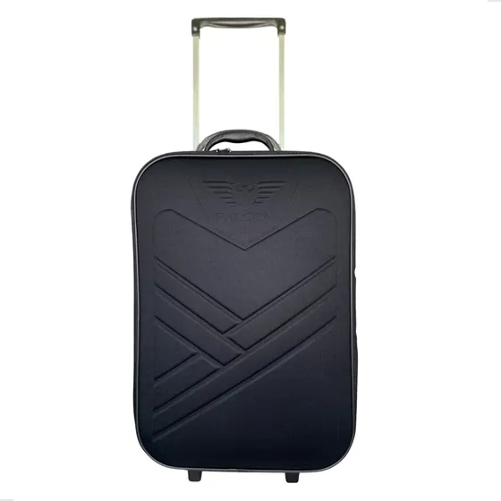 Mala Viagem Bordo Mão Falcon Avião 55x35x25cm Medidas Anac Cor Preto