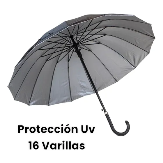 Paragua Sombrilla Baston Negro  Resistente