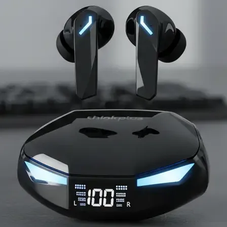 Fone De Ouvido Lenovo Xt53 Bluetooth Preto/luz Azul