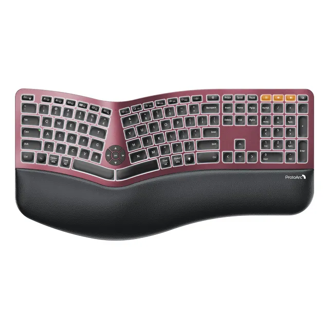 Teclado Ergonomico Full Size Bluetooth Protoarc Ek01 Bordo