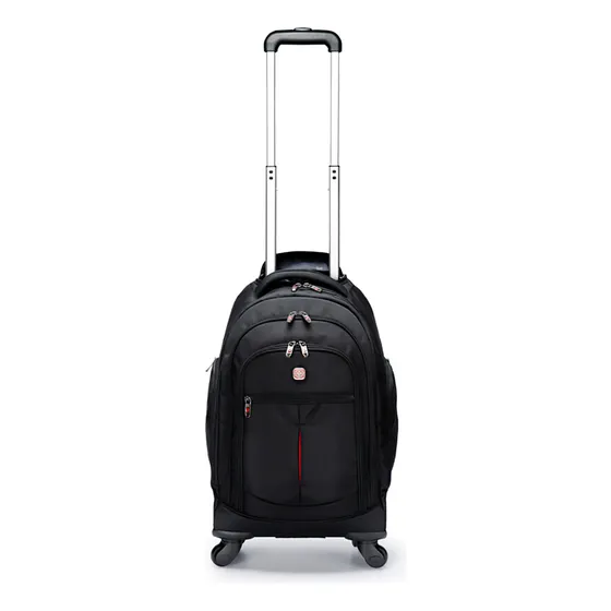 Mochila De Rodinhas Alça De Costas Notebook Crossgear Preta Cor Preto Modelo 2 Desenho do tecido Liso