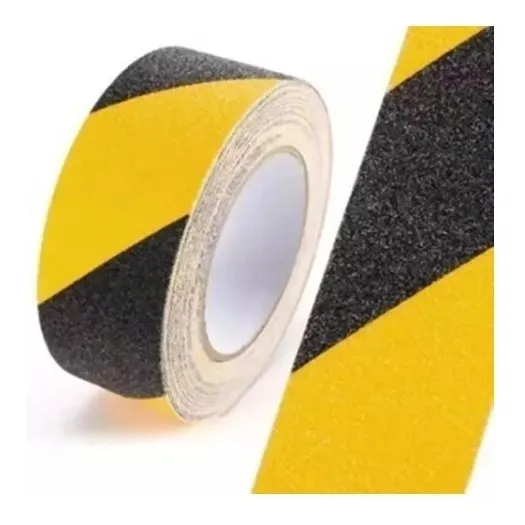Cinta Antiresbalante Negra Y Amarillo 2   50mm  X 5 Mts Zasc