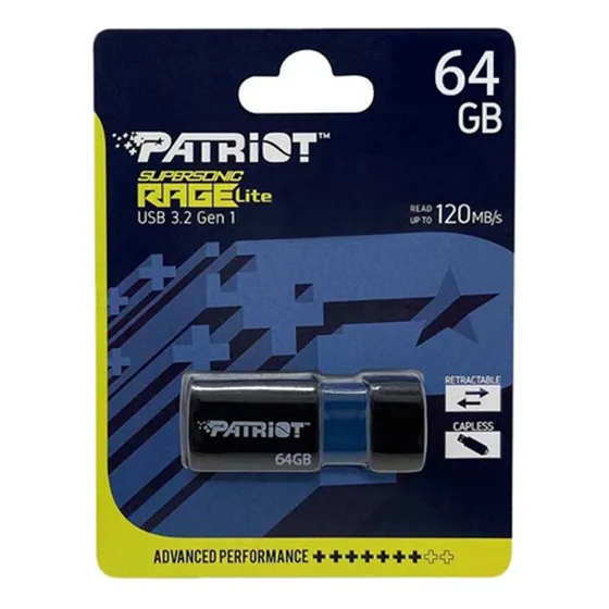 Pendrive 64gb Patriot Supersonic Rage Lite Usb 3.2 Original