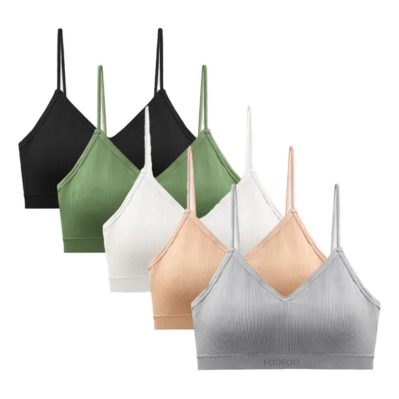 Paquete 5 Deportivo Lenceria Sin Varillas Y Push Up Bralette