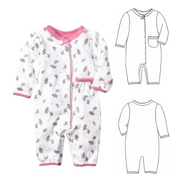 ( Moldes De Ropa)  Osito Enterito Bebe M0902