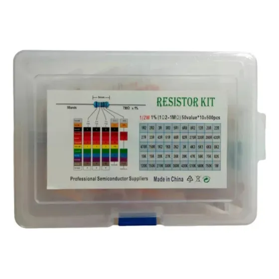 Kit 500 X Resistores 50 Valores 1/2w 1% 0 Ohm ~ 1m Ohm