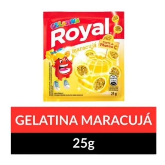 Gelatina Em Po Maracuja Royal Pacote 25g Kit 12 Pacotes