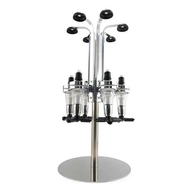 Dispenser Dose Giratório Inox Porta 6 Garrafas Whisky Vodka