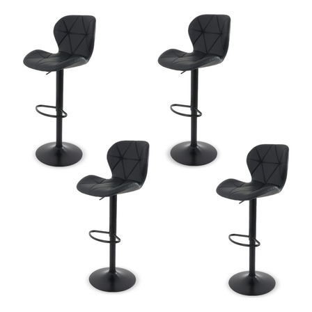 Bancos De Bar Y Barra Cocina Ajustable Diseño Elegante 4pz Acabado De La Estructura Mate Color Negro Bancos De Bar Y Barra Cocina Ajustable Diseño Elegante 4pz Acabado De La Estructura Mate Color Negro