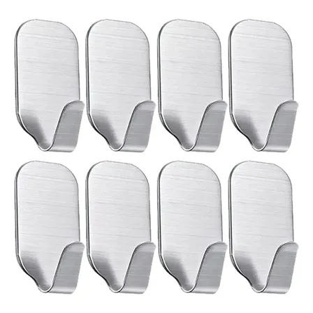 Set De 8 Ganchos Autoadhesivos Inomax Acero Inoxidable Color Satinado