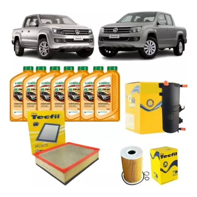 Kit Troca De Óleo + Filtro Vw Amarok 2.0 2015 A 2022 Lubrax