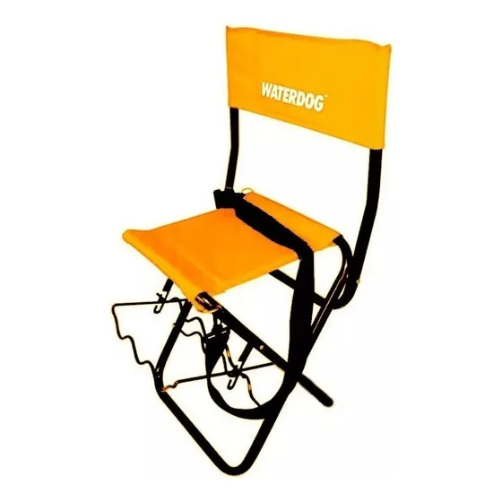 Silla Pesca Waterdog Ideal Pescador Plegable Con Posa Caña Color Naranja