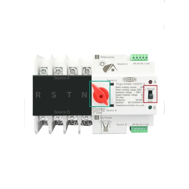 Ats Transferencia Automatica P/ Inversor 4 Polos 125 A 220v